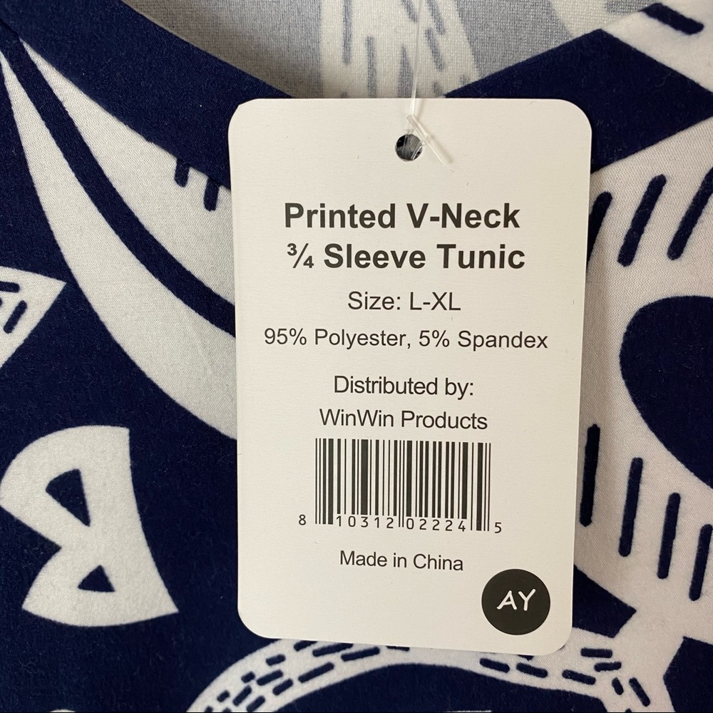 NWT Lildy V-Neck Navy Blue Floral Tunic Midi Dress - Picture 7 of 11